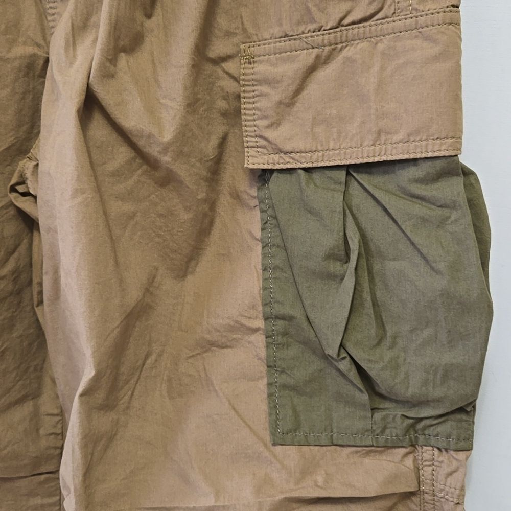 Anthropologie Tan Cargo Parachute Pants Size 28 Bungie Ankle - Picture 7 of 16